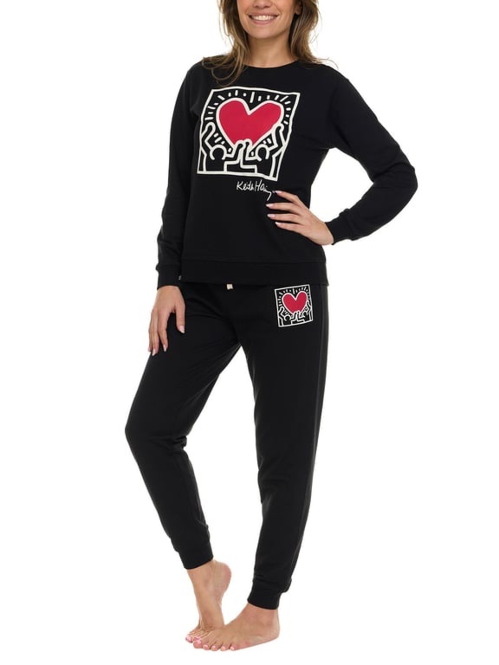 Keith Haring Black Lounge Set: Sweatshirt & Joggers